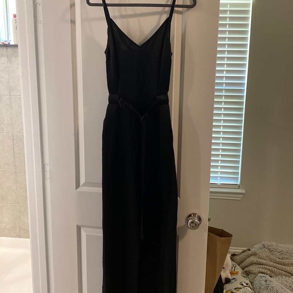 Rag and Bone Black wide leg silk jumpsuit